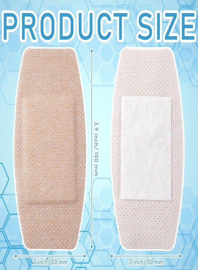 Funtery 60 Pcs Large Sensitive Skin Bandages Silicone Adhesive Bandages Bulk Elderly Painless Removal Silicone Wrappings for Sensitive Fragile Skin Delicate Wounds 3.9 x 2 in - Image 3